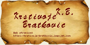Krstivoje Bratković vizit kartica